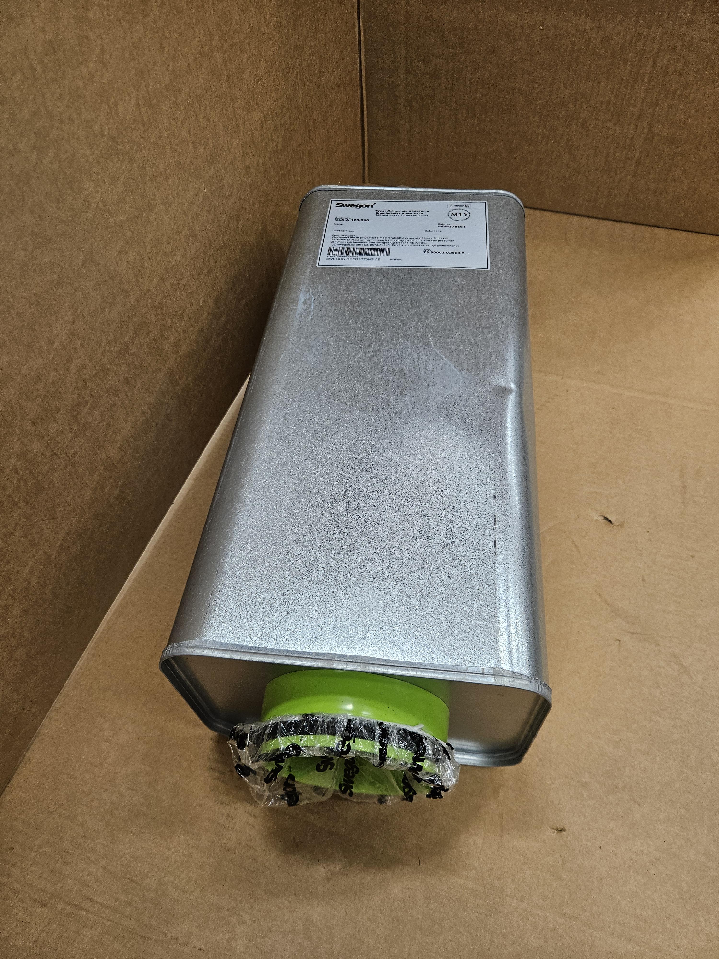 Rektangulär ljuddämpare med Cirkulär ansl CLA-A 125-500, Swegon