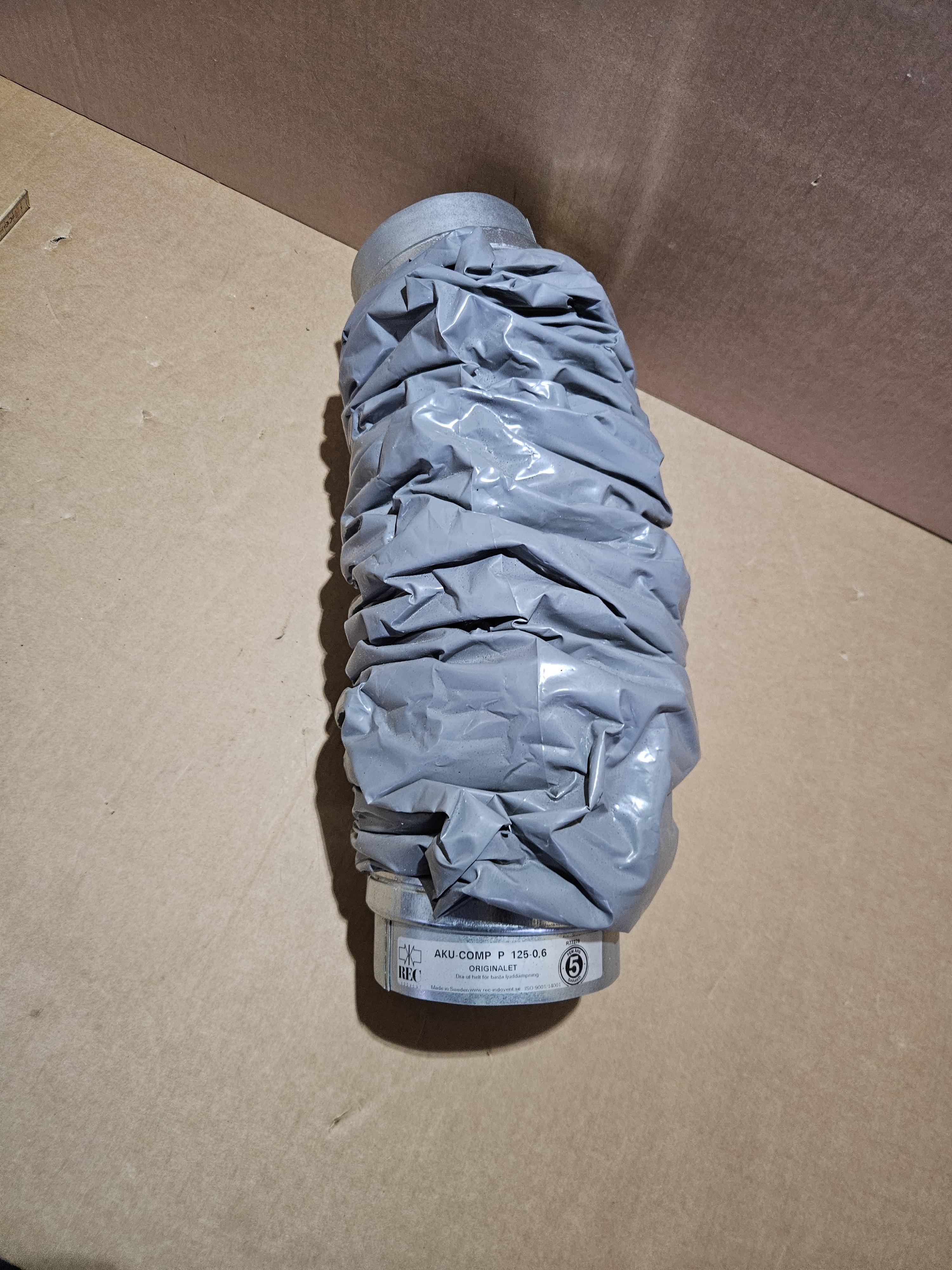 Ljuddämpare böjlig AKU-COMP P 125mm 0,6m, Rec Indovent